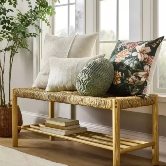 Studio McGee - Oversize Printed Floral Square Throw Pillow Moss/Clay Pink/Cream - Picture 2 of 4